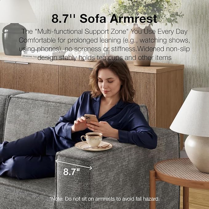 Novilla Modular Sectional Sofa, No Assembly Cloud Sectional Couch - Image 6