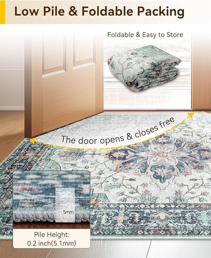 RELEANY Area Rugs 2'x4' Kitchen Rugs Entry Rug Small Rugs - Image 5
