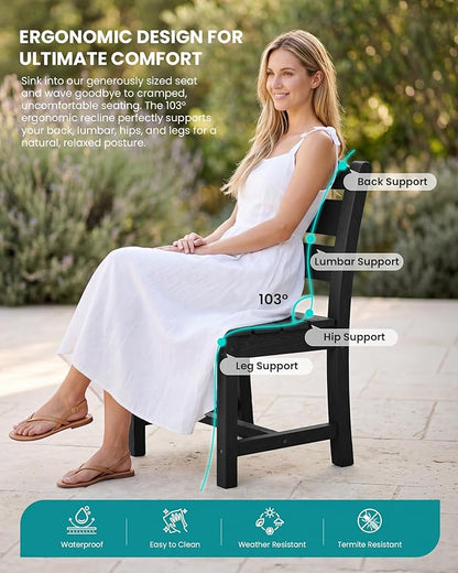 SERWALL HDPE Dining Set for 10 – 2 Tables, 8 Armless + 2 Armchairs. Includes 10 - Image 2