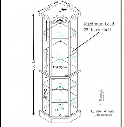 Glass Corner Display Cabinet - Image 2