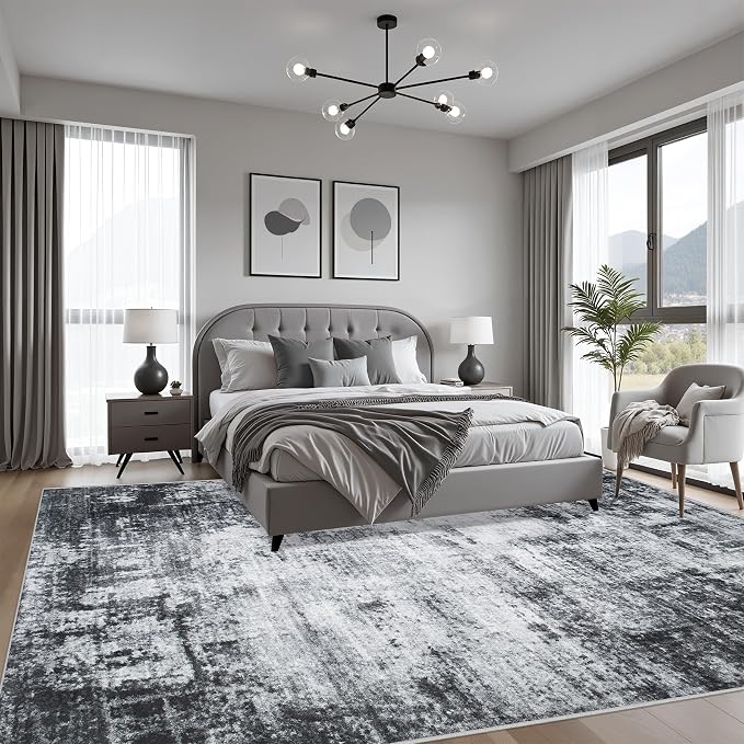 6x9 Area Rug Living Room Rug: Washable Modern Abstract Soft Thin Rug Indoor - Image 4