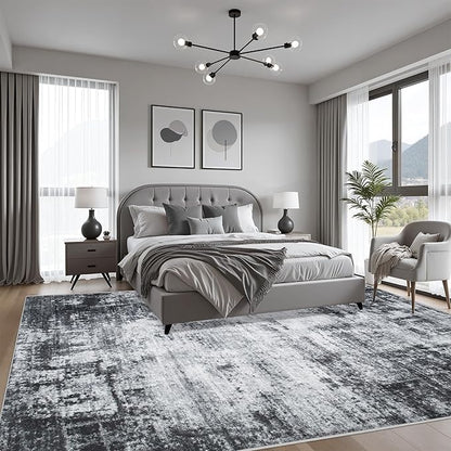 8x10 Area Rug Living Room Rug: Washable Modern Abstract Soft Thin Rug Indoor - Image 4
