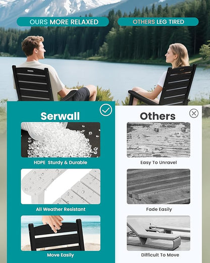 SERWALL Outdoor Rocking Chair Set of 2, Oversized Rocking Chair - Image 5