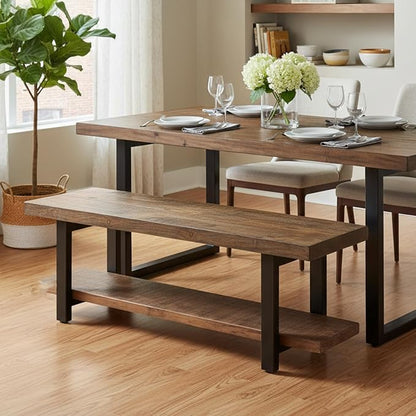 Alaterre Furniture Pomona Entryway Bench – Modern Rustic 48-Inch Solid Wood - Image 6