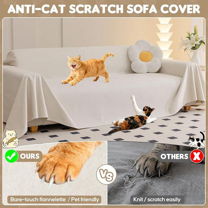 Loiion Velvet Sofa Cover, Ultra Soft Waterproof Non-Slip Couch Cover - Image 3