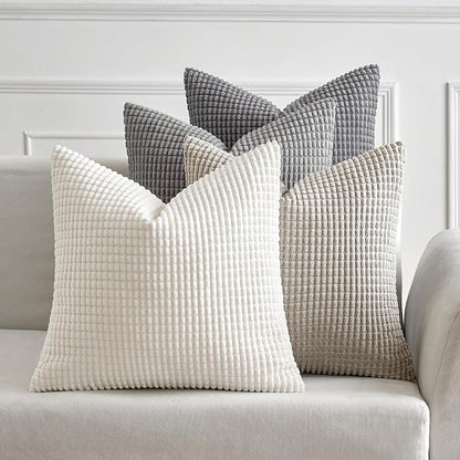 MIULEE Timeless Neutral Pillow Covers 20x20 Inch Set of 4 Mid Century Modern by MIULEE