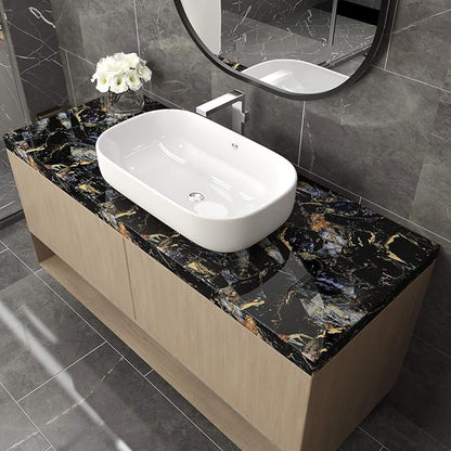 LACHEERY 15.8"x276" Dark Marble Countertop Contact Paper Waterproof Peel and - Image 2