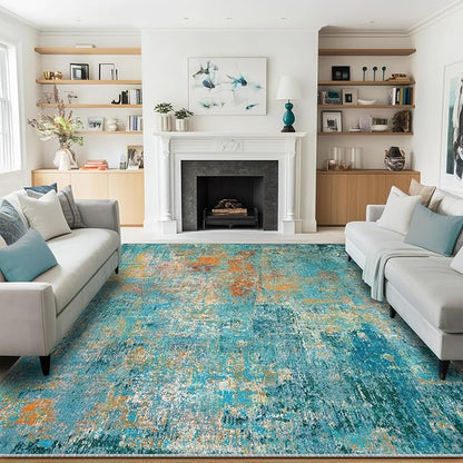 RELEANY Washable Area Rugs 6'x8' Non-Slip Modern Abstract Soft - Image 3
