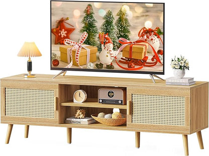 SUPERJARE Boho TV Stand for 65 Inch TV, Entertainment Center by SUPERJARE