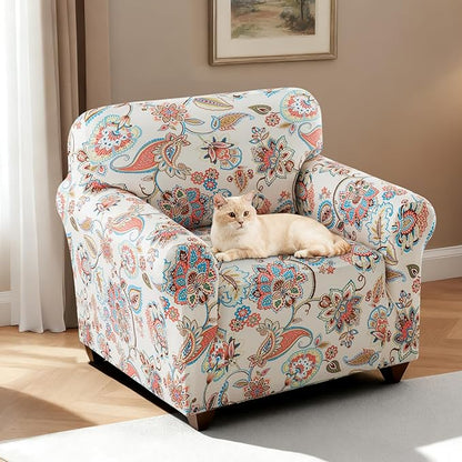 H.VERSAILTEX Floral Pattern Chair Covers Armchair Printed Chair Slip Covers - Image 2