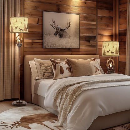 Scenekoy Rustic Farmhouse Antlers Floor Lamp - Image 3