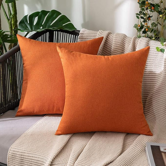 MIULEE Pack of 2 Decorative Outdoor Solid Waterproof Throw Pillow Covers Euro by MIULEE