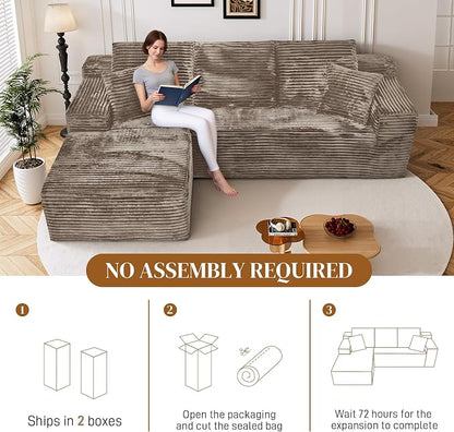 108" L Shaped Boneless Sectional Couches - Image 4