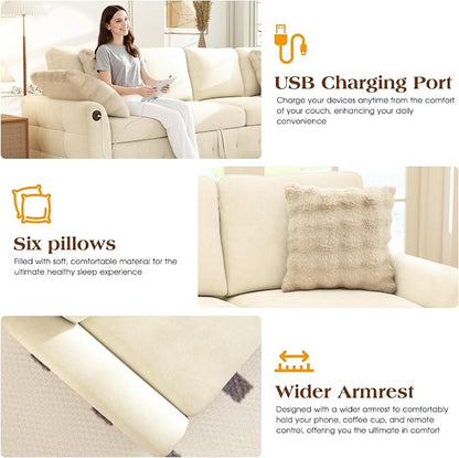 Ihanherry Large U-Shaped Sectional Sofa Bed, 8-Seater Convertible Sleeper - Image 6
