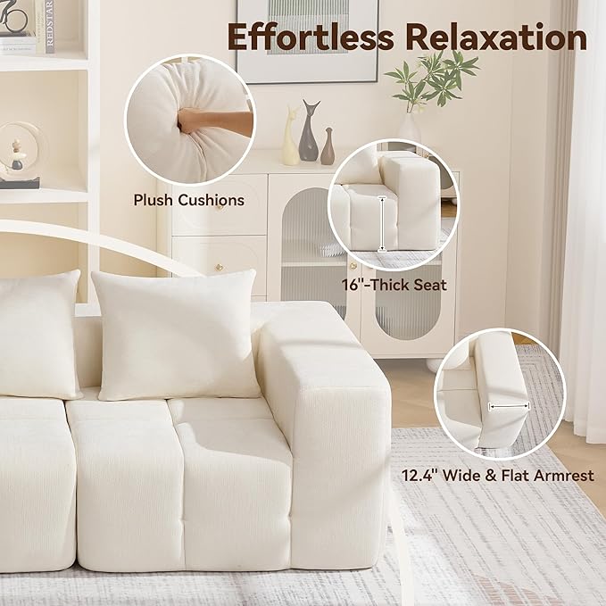 160" Boneless U-Shaped Sofa Couch - Image 5