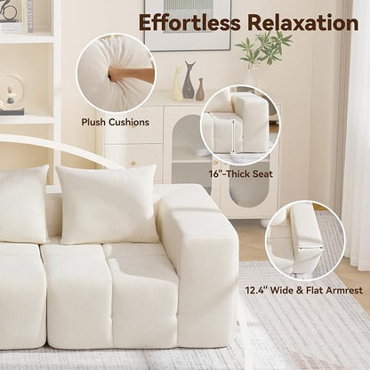 119" Boneless U-Shaped Sofa Couch - Image 5