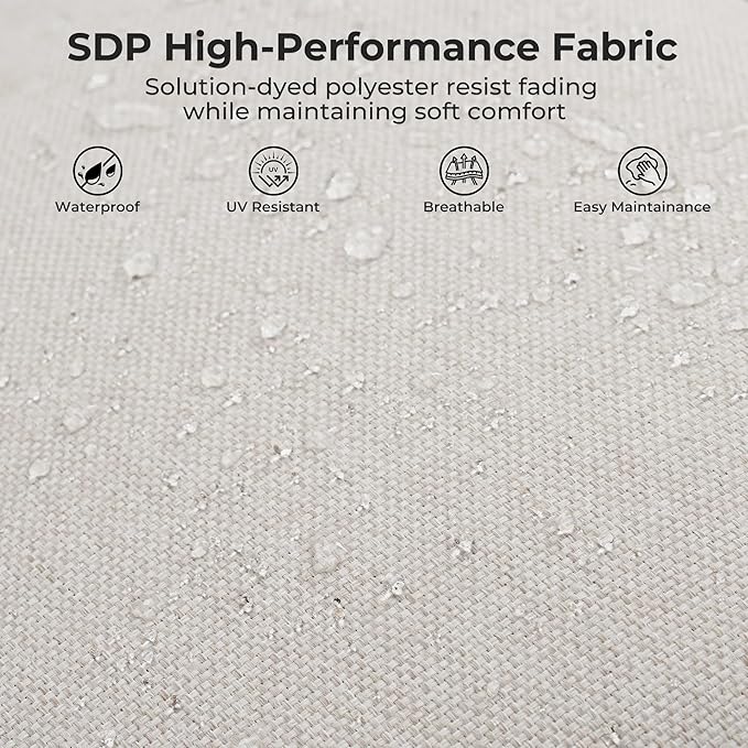 Grand patio 6-Piece Outdoor Furniture Set, 7 Seats Wicker Sofa Conversation Set - Image 7