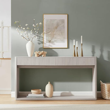 OKD 63" Fluted Console Table for Entryway, Modern Entryway Table - Image 3
