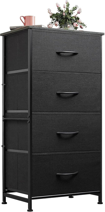 WLIVE Dresser with 4 Drawers, Fabric Storage Tower, Organizer Unit by WLIVE