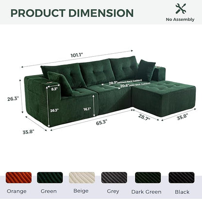 MAXYOYO Modular Sectional Sofa Couch, L Shaped Modern Cloud Couch - Image 2