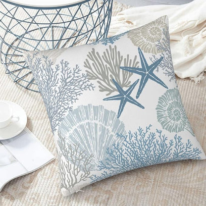 Nautical Coastal Throw Pillow Covers 20x20 Set of 2, Beach Themed Ocean - Image 5