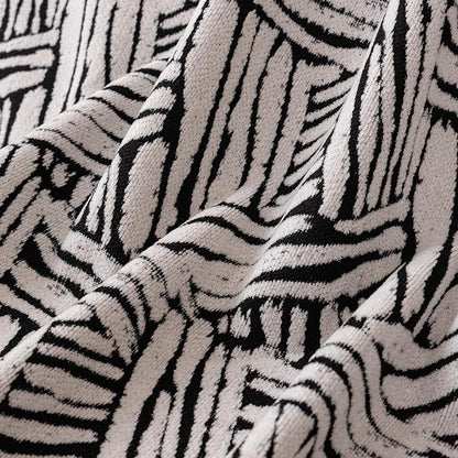 VClife Boho Couch Cover, Abstract White and Black Line Geometric Jacquard Couch - Image 7