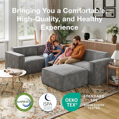 Novilla 84.3" Modular Sectional Sofa, No Assembly Cloud Sectional Couch - Image 12