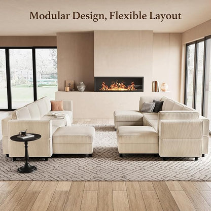 Belffin 114.2" 8 Seats Modular Sectional Sofa - Image 7