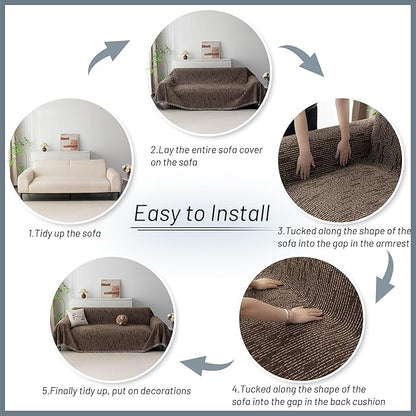MYSKY HOME Couch Covers for 3 Cushion Couch Sofa, Sectional Couch Cover L Shape - Image 7