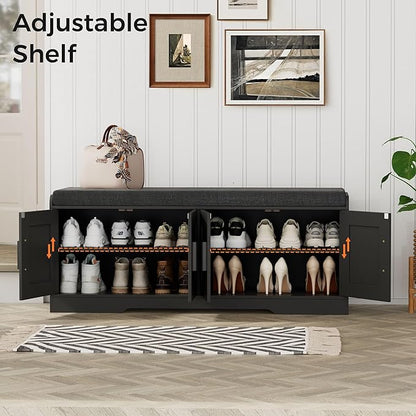 Homleke 2-Tier Storage Bench, Shoe Bench - Image 6
