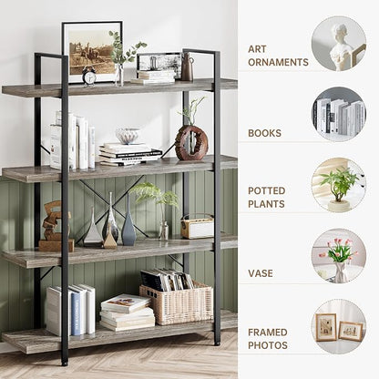 OtterOasis Heavy Duty 4-Tier Industrial Bookcase, 120lbs Shelf Capacity - Image 3