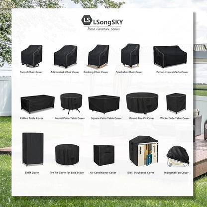 Patio 3-Seater Sofa Cover, Outdoor Couch Cover Fits up to 76W x 32.5D x 33H - Image 2