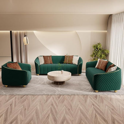 3-Piece Luxury Velvet Sofa Set for Living Room, Elegant Design Couch Set by yunqishiHOME