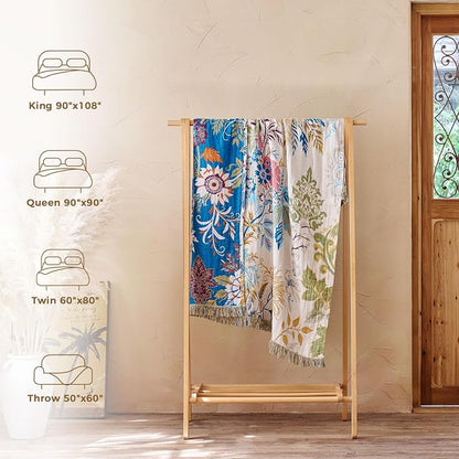 LUTBM Boho Throw Blanket for Bed Cotton Summer Blankets Twin Size for Bedroom - Image 6