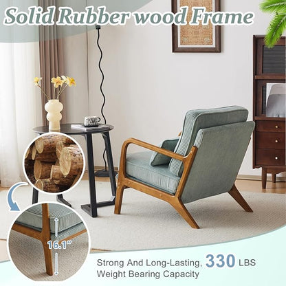 VINGLI Upgraded Premium Corduroy Accent Chairs Set of 2, Upholstered Arm Chair - Image 5