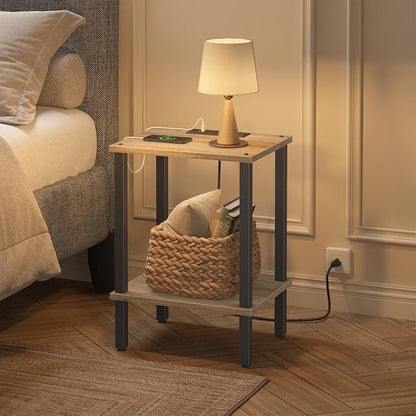 TUTOTAK End Table with Charging Station, Small Side Table, Nightstand Bedside - Image 7