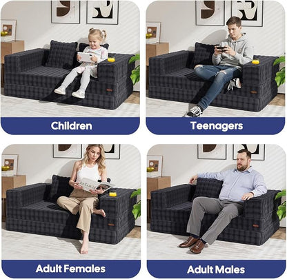 COMAX Futon Sofa Bed, 4‑in‑1 Convertible Sofa Bed, Folding Boneless Couches - Image 6