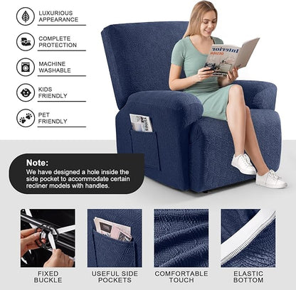 Timeles Recliner Covers Extra Wide Recliner Chair Cover Reclining Sofa - Image 3