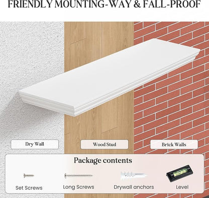 Fun Memories Floating Shelves 40 Inch Long, 9.3 Inch Deep Classic Crown Molding - Image 6