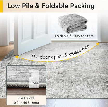RELEANY Washable Area Rugs 8ft Non-Slip Modern Abstract Soft - Image 6