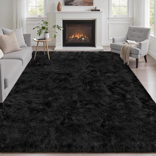 Fluffy 5x7 Area Rugs for Living Room Bedroom: Ultra Soft Shag Rug Non-Slip by Luxturiy