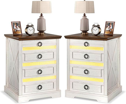 Farmhouse Night Stand Set 2 by ACTKISS
