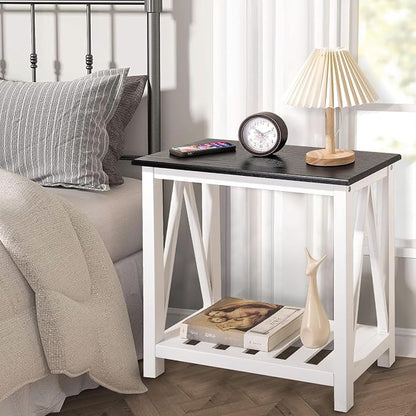 Farmhouse End Side Table Wood Frame Narrow Side Table - Image 4