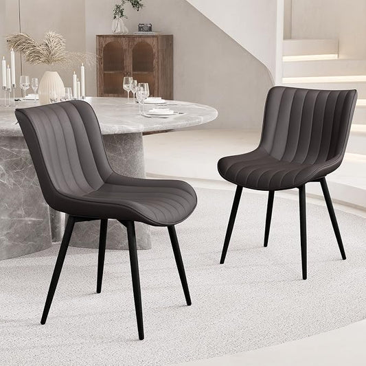 YOUNUOKE Dining Chairs Set of 2 Upholstered Mid Century Modern Kitchen Chair by YOUNUOKE
