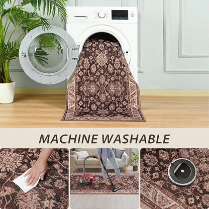 Washable Runner Rug, 2x6Ft Floral Runners - Image 3
