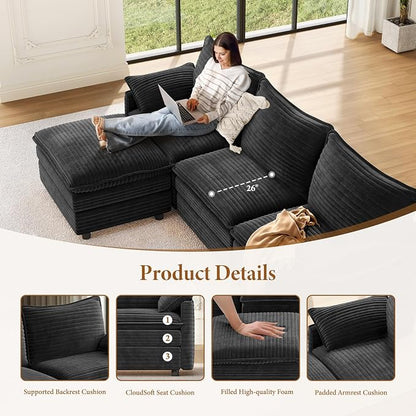 Vesgantti Large Modular Sectional Sofa, Big Comfy Cloud Couch - Image 4
