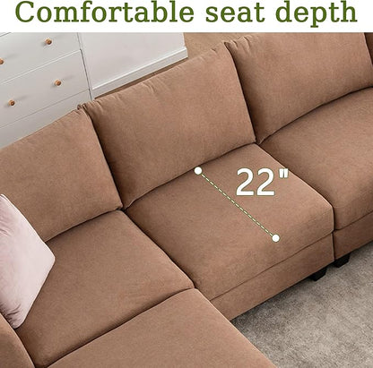122.8" Large Sectional Couches for Living Room, 6 Seater L Shaped Modular - Image 7