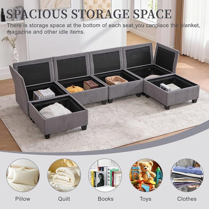 113" Modular Sectional Sofa Couch - Image 4
