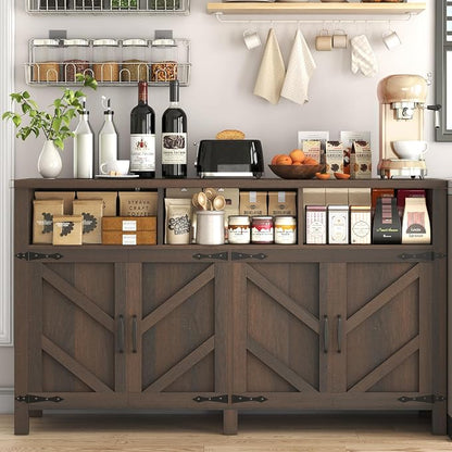 knoworld Buffet Sideboard with Storage Farmhouse with 4 Doors, Dining Room - Image 7