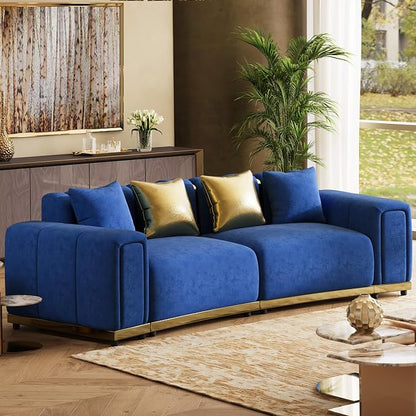 104" Oversized Chesterfield Loveseat Luxury Velvet Couch Vintage Tufted Sofa by BEQAIWhereArtMeetsLiving
